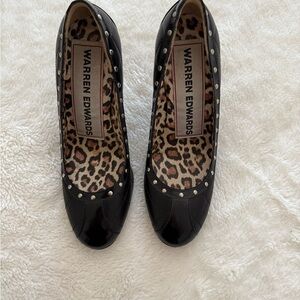 Warren Edwards Black Studded Women's Heels Size 7.5